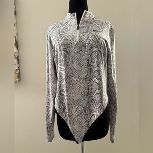 Nike Gray Snakeskin Long Sleeve Top